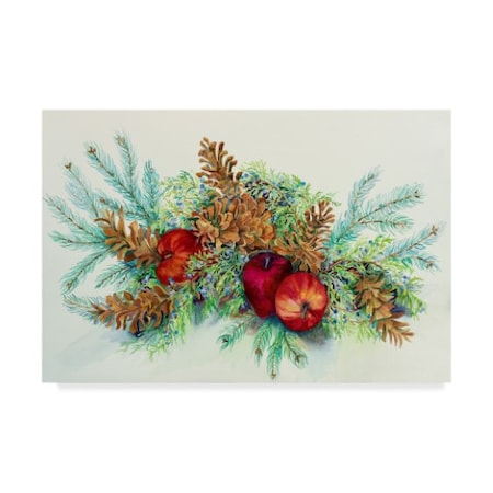 Joanne Porter 'Winter Greens With Apples' Canvas Art,12x19